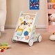 preview thumbnail 4 of 8, Gymax Wooden Baby Walker Push & Pull Learning Activity Center w/