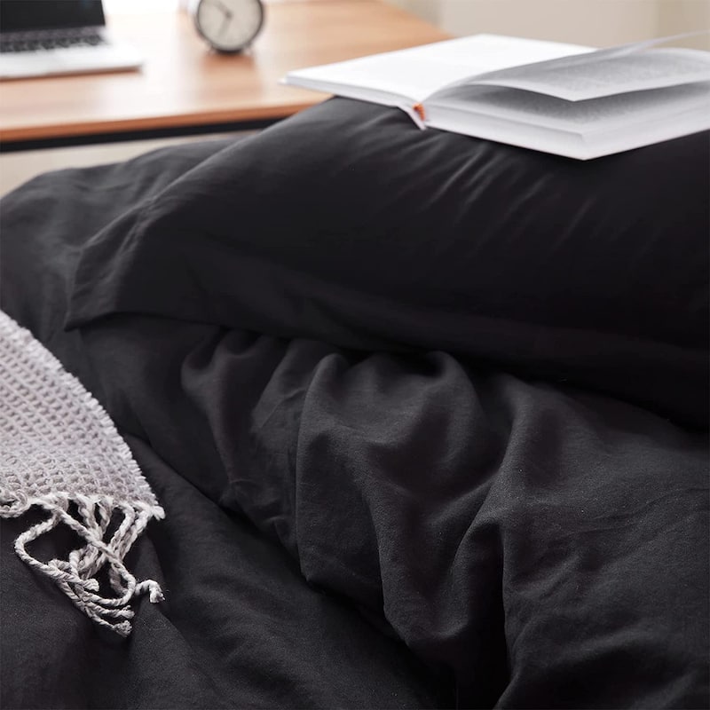 Natural Loft® Oversized Comforter Set - Black
