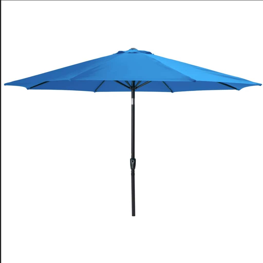 11 Feet Blue Market Patio Umbrella with Crank Lift , Tilt, Ribs (Without base)