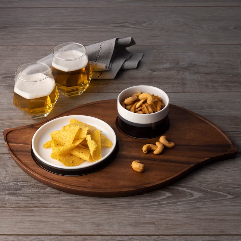 Noritake Kona Wood Wave Serving Tray, 16-3/4"