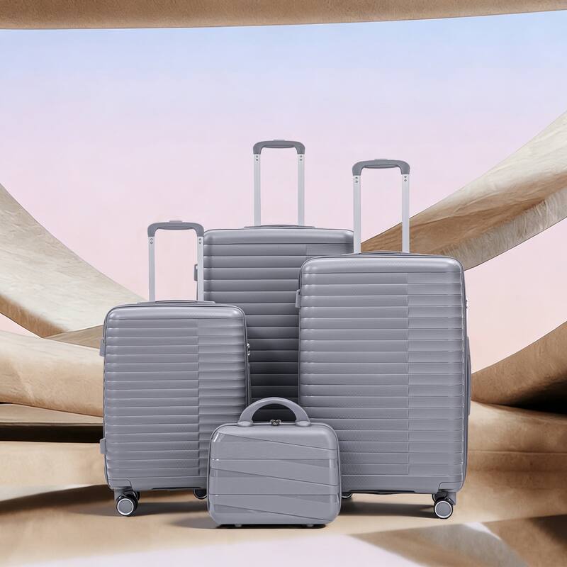 14IN 20IN 24IN 28IN 4 pcs/set in PP Spinner Wheel Luggage, Carry on Suitcase, Iron Pull Rod, Combination Password Lock