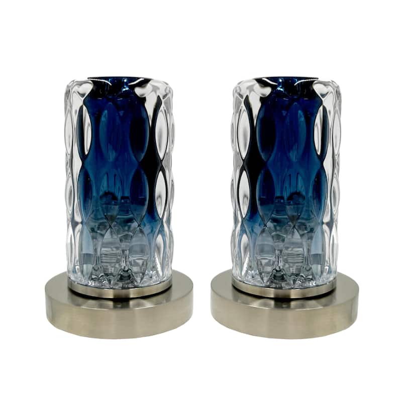 Modern Widespread 3 Hole, 2-handle Bathroom Faucet with Blue Glass Handles
