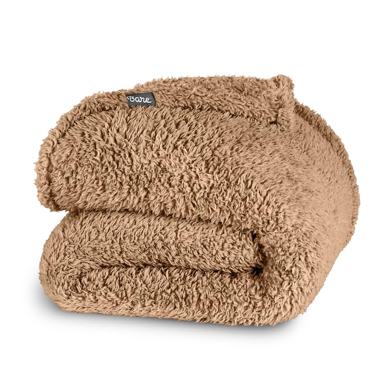 Faux Shearling Blanket - King - Teddy Bear Brown - Solid