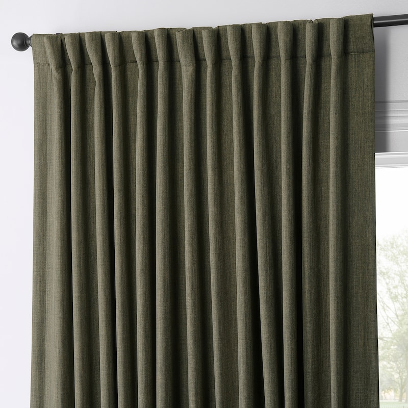 Exclusive Fabrics Faux Linen Extra Wide Room Darkening Curtains (1 Panel)