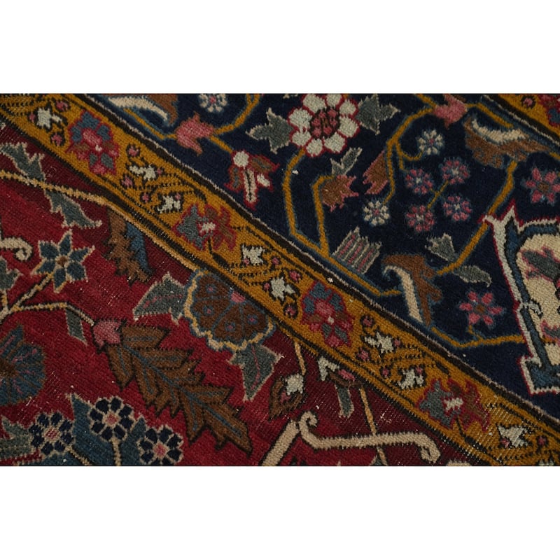 Hand Knotted Oriental 100% Wool Carpet Traditional Geometric Red Sarouk Area Rug - 14' 6'' X 11' 0''
