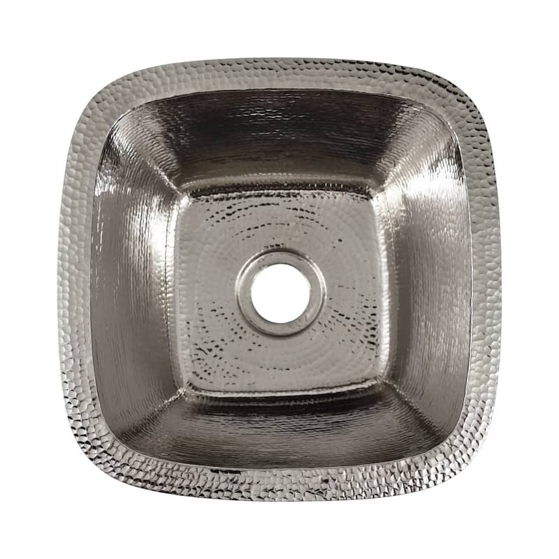 Rincon Hand Hammered Copper 13-inch Square Undermount Bar/ Prep Sink