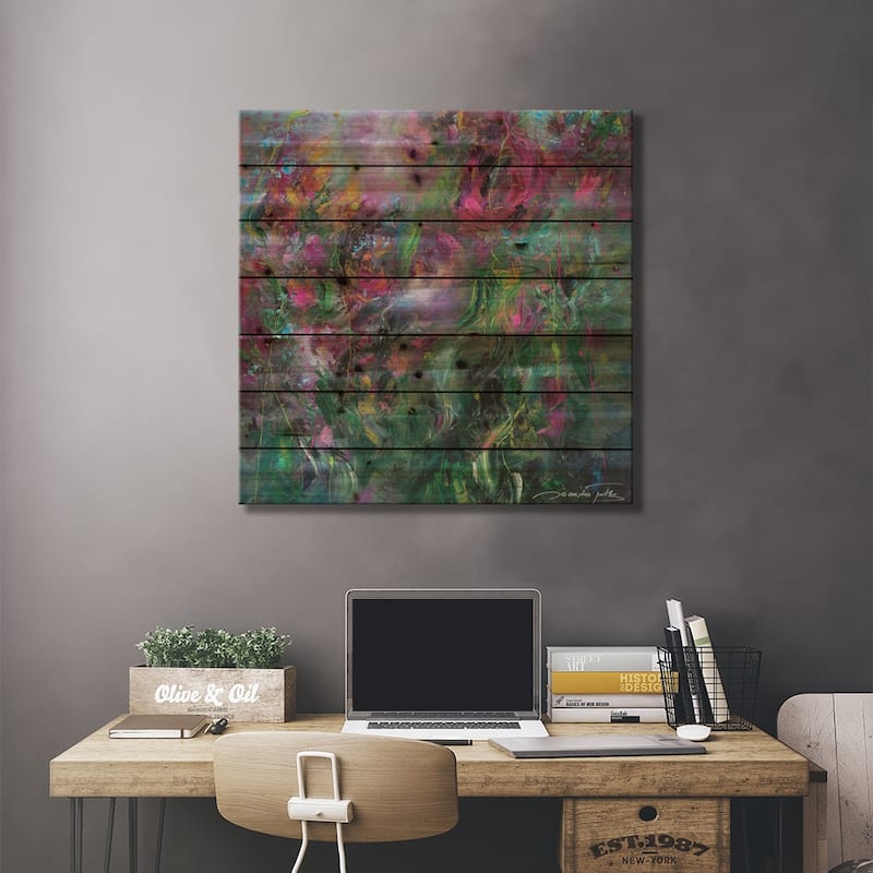 Thousand Kisses Deep Print On Wood by Jaanika Talts - Multi-Color
