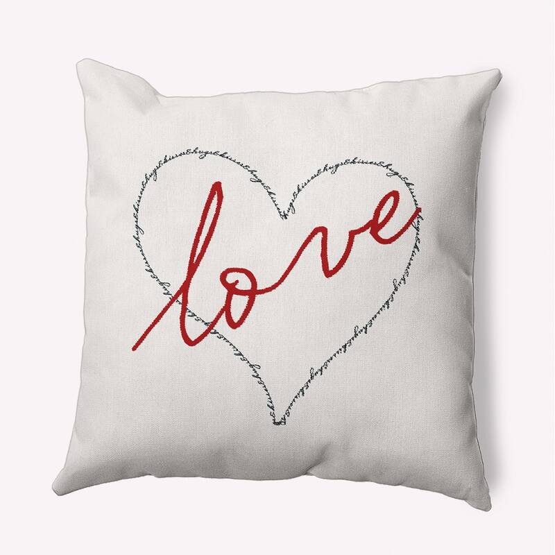 Love with Hugs and Kisses Valentine's Day Decorative Indoor Pillow - 26" x 26" - Valentines Red