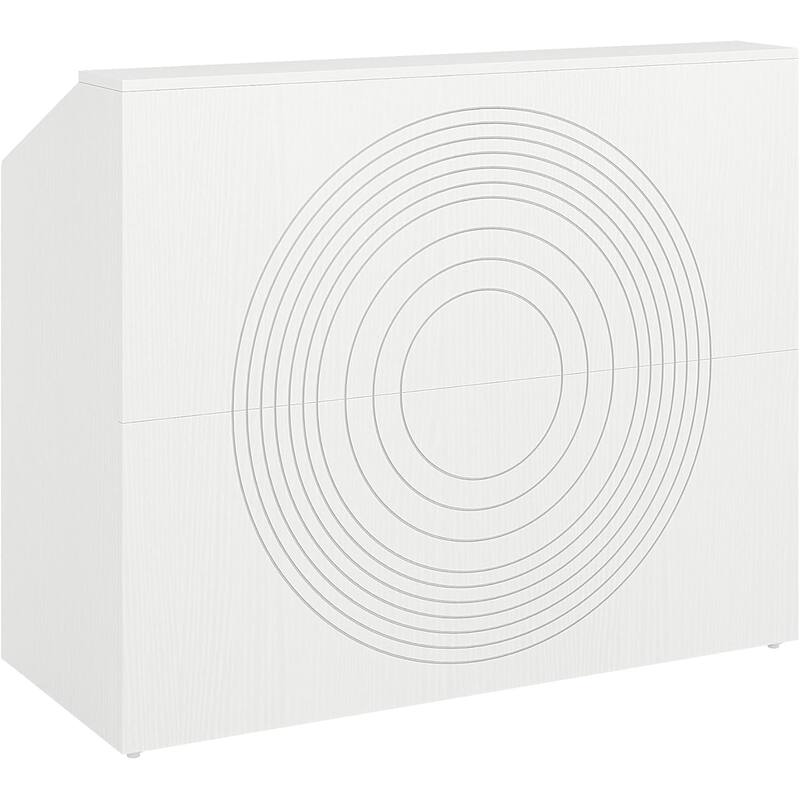 47" Modern White Reception Desk with Counter, Front Desk Table