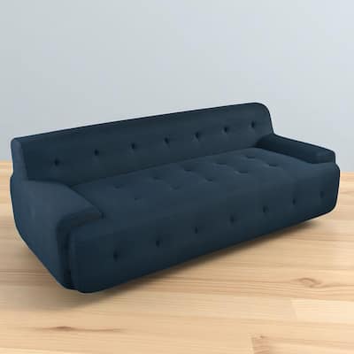 86.2" Upholstered Sofa, Minimalist Tufted Design, 3-Seater, Foam + Pocket Spring