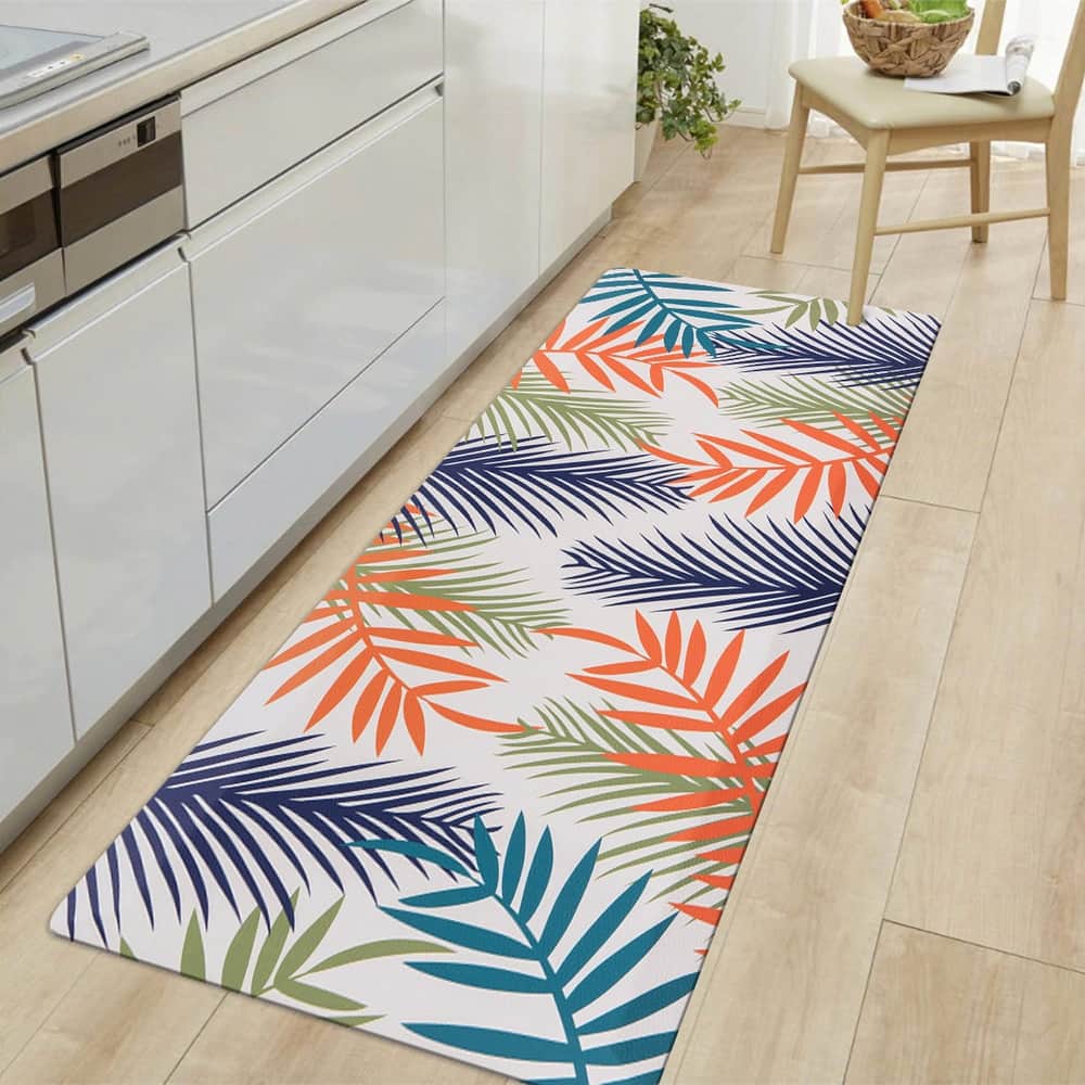 World Rug Gallery Floral Leaves Cushioned Anti-Fatigue Mat