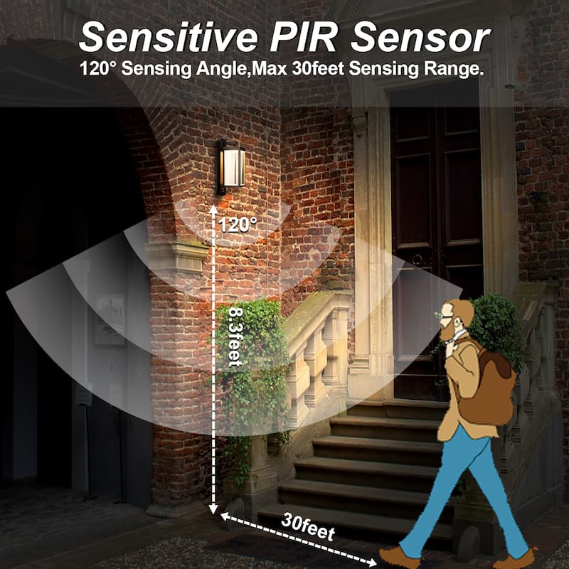 Inowel Wall Light Outdoor LED PIR Sensor Sconce IP54 13W 750Lm
