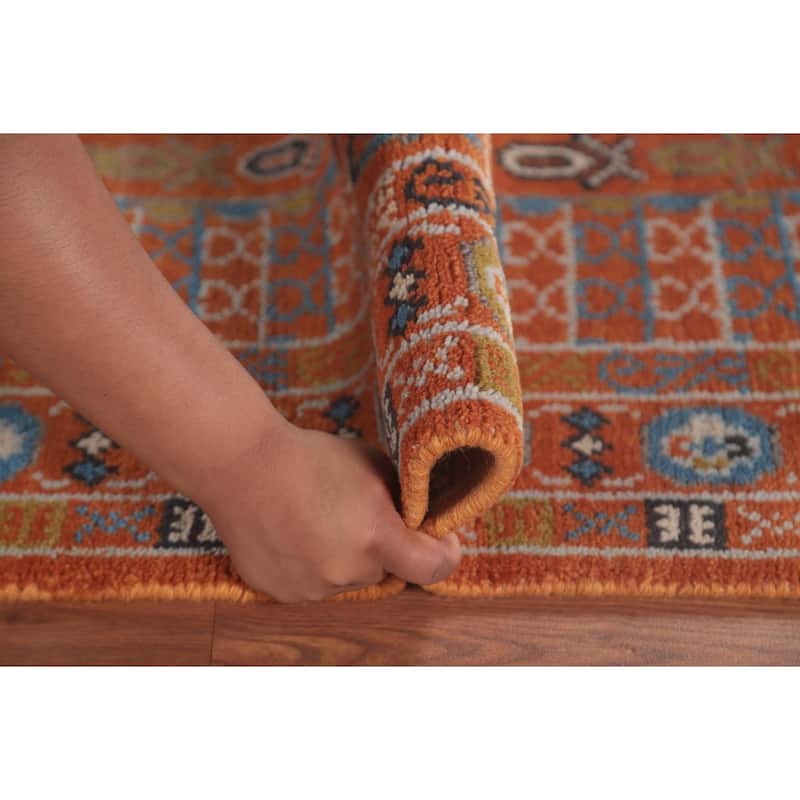 Orange Transitional Khotan Runner Rug Hand-Knotted Wool Carpet - 2'6"x 8'0"