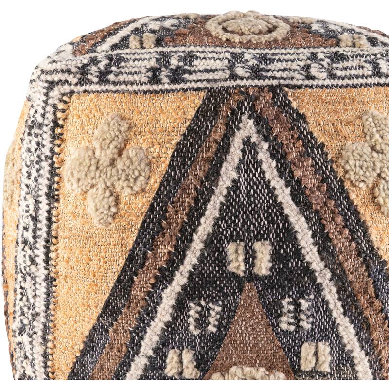 Mimie Global Geometric Natural Fibers Pouf