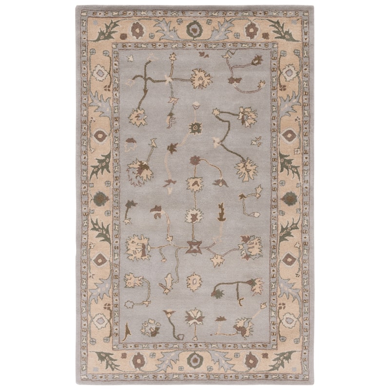 SAFAVIEH Heritage Jolande Hand-tufted Wool Oriental Area Rug - 4' x 6' - Beige/Grey