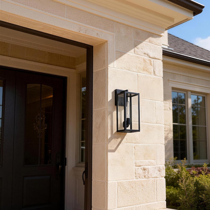 1-light/2-light Metal Outdoor Wall Sconce Weather-resistant - Black - Medium