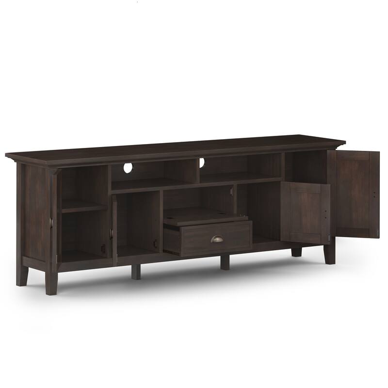 WYNDENHALL Mansfield SOLID WOOD 72 inch Wide Transitional TV Media Stand For TVs up to 80 inches - 72'' W x 16.5'' D x 26'' H