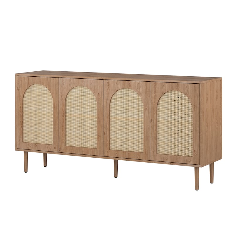 Uirico Multifunctional Buffet Sideboard Cabinet with Rattan Design by HULALA HOME