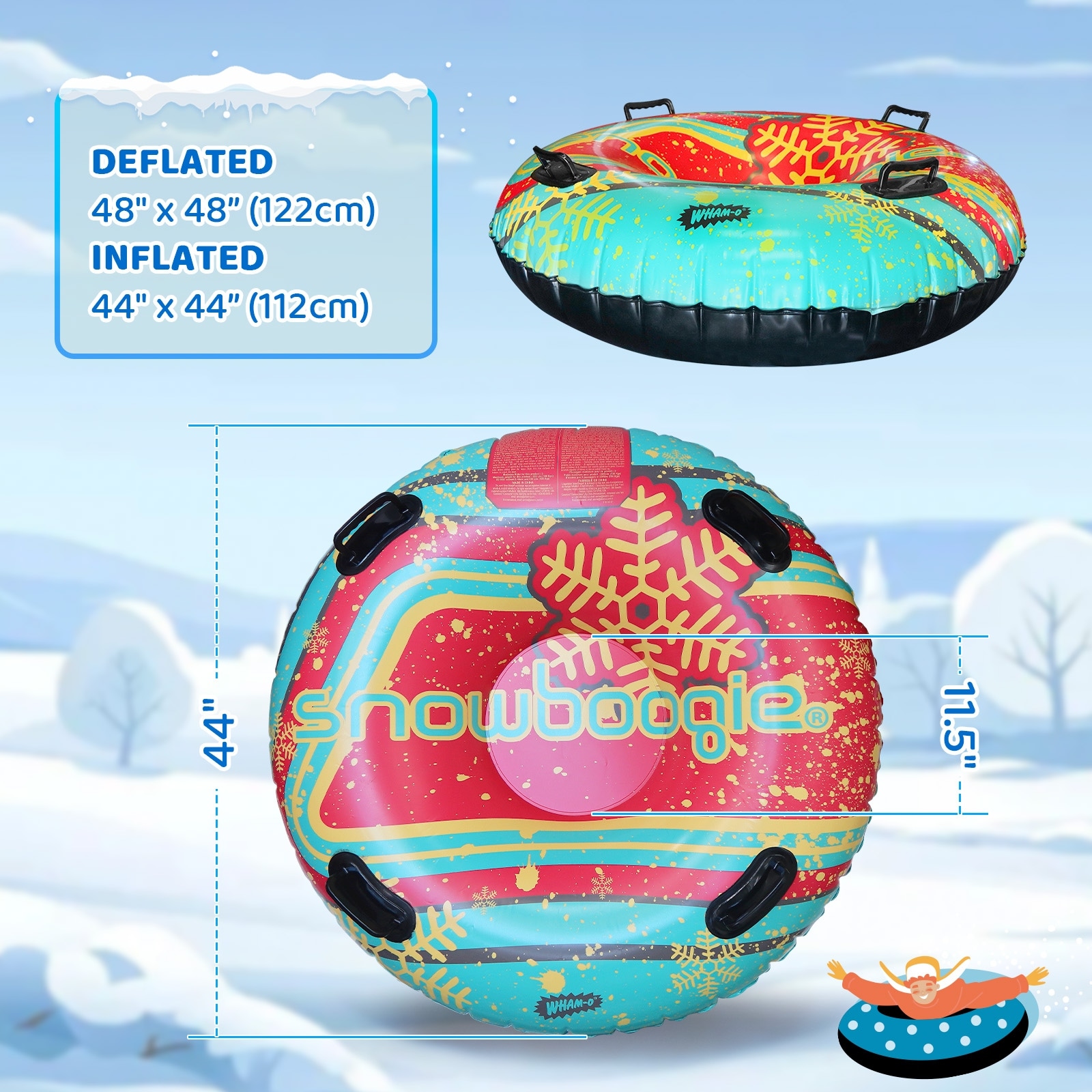 【良好品】 Inflatable Snowboogie Wham-O Snow Bed - Snowflake - Tube 工芸品