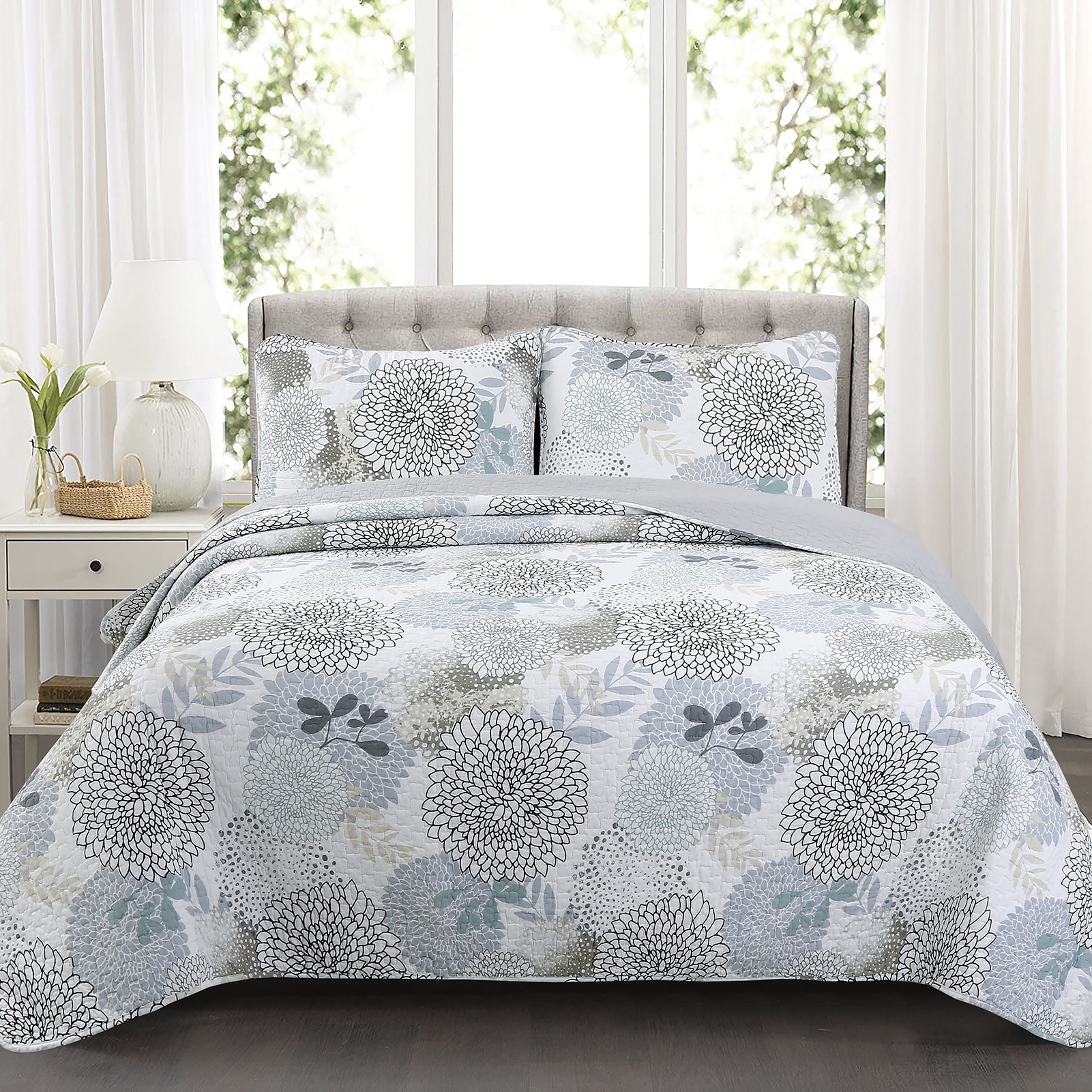 Copper Grove Dehiwala Floral Cotton 3-piece Quilt Bedding Set