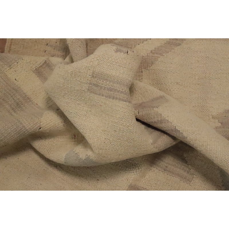 Hand Woven Oriental 100% Wool Carpet Southwestern Tribal Beige & Ivories Kilim Area Rug - 5' 9'' X 4' 1''