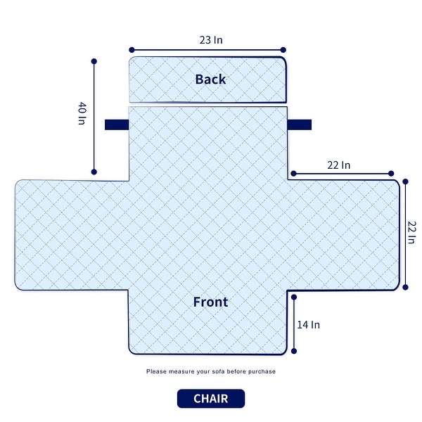 dimension image slide 1 of 2, Subrtex Armchair Reversible Couch Cover Quilted Slipcover Furniture Protector