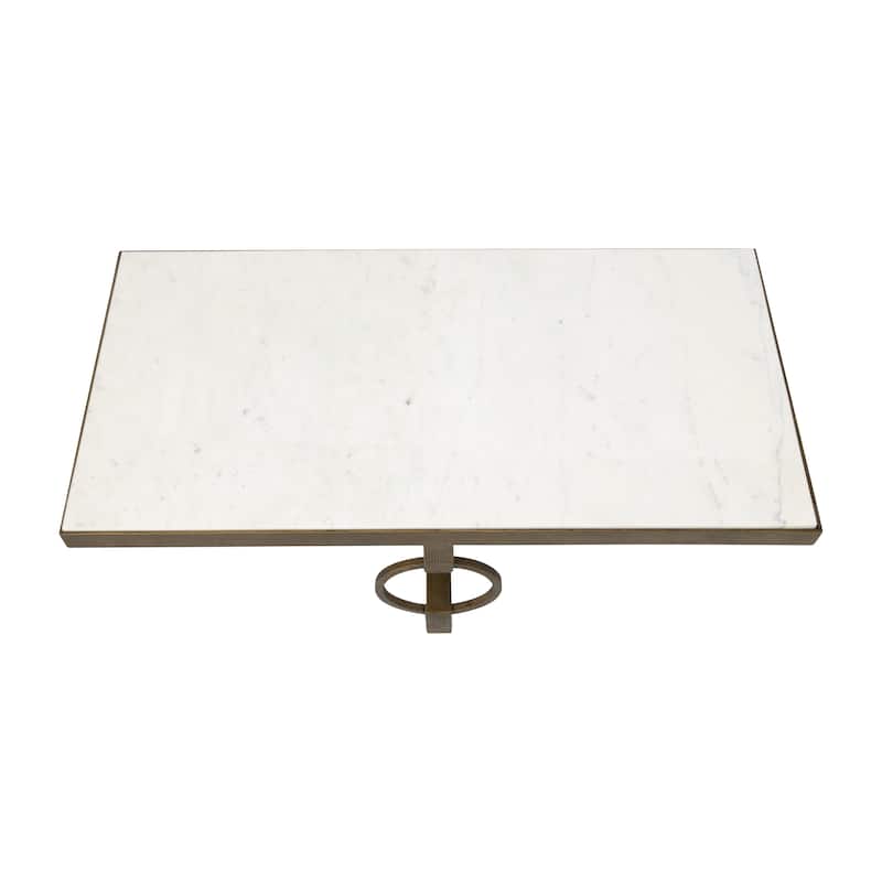 Sagebrook Home Modern Glam Iron Marble Top Coffee or Accent Table