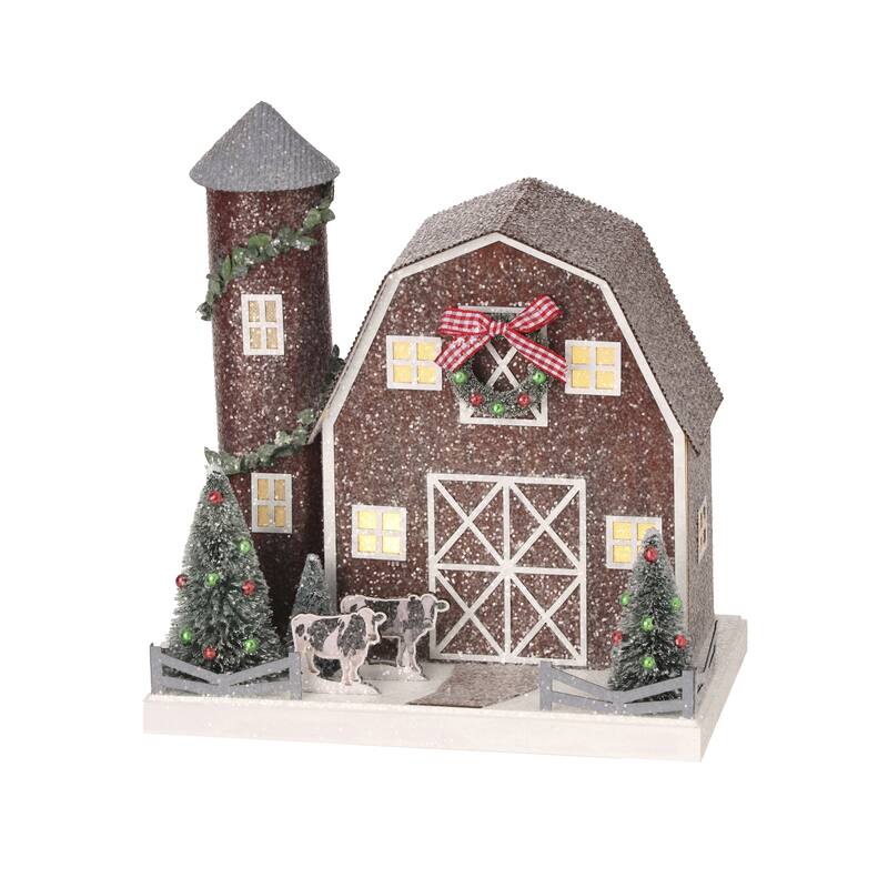 10" Led Cardboard Barn Farm