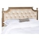 preview thumbnail 2 of 4, SAFAVIEH Bedding Rustic Wood Beige Tufted Velvet Queen Headboard - Beige / Rustic Oak