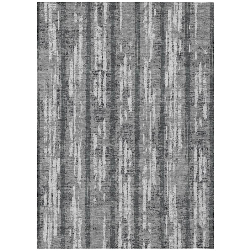 Machine Washable Indoor/ Outdoor Chantille Stripe Ombre Rug