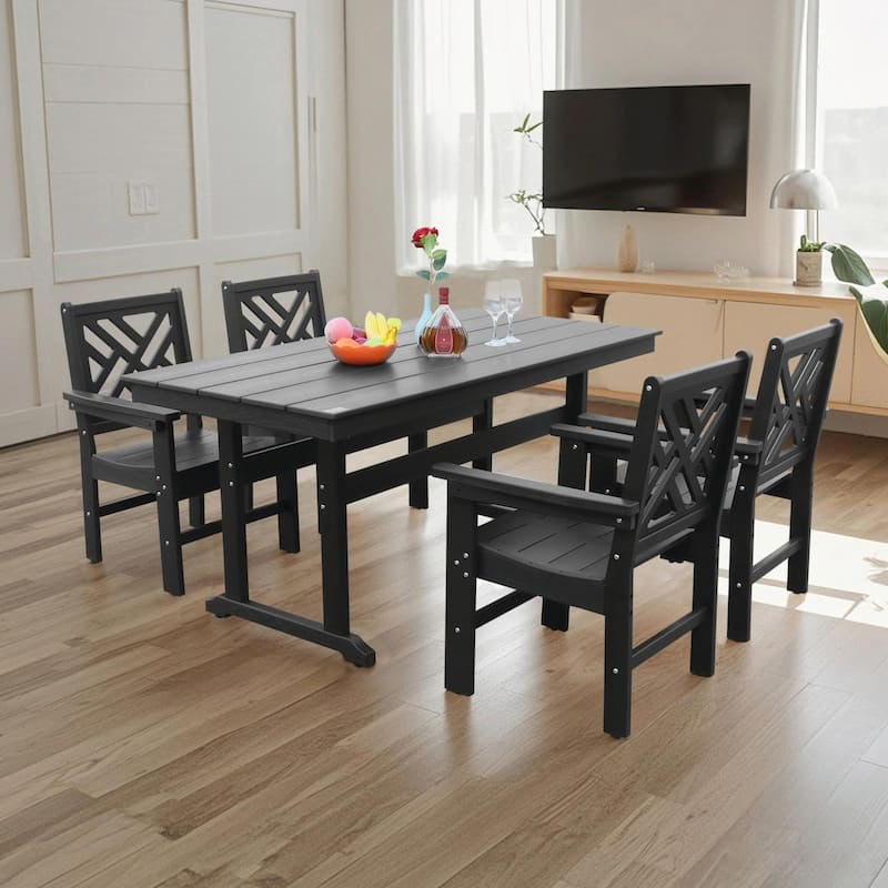 All-Weather HDPE Patio Set, Ergonomic Chairs, Easy Maintenance
