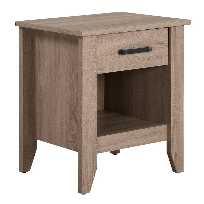 Nightstand with Drawer and Open Shelf - 24" - Brown