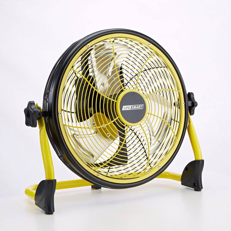 Lifesmart FGD-12C 12 In Rechargeable Battery Powdered Variable Speed Fan, Yellow - 8.20