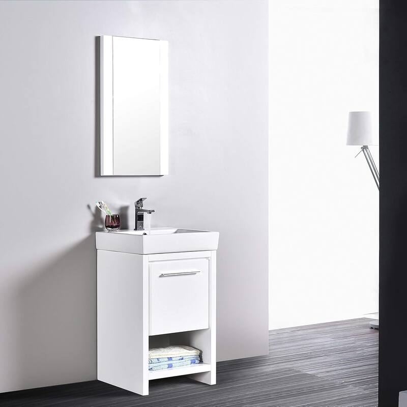 Blossom Milan 20-Inch Bathroom Vanity with Ceramic Sink and Mirror Set
