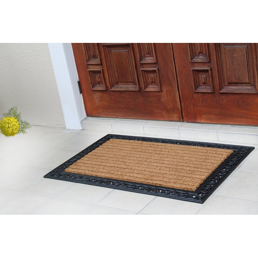 A1HC Molded Large Double Door Rubber and Coir Door Mat (30 X 48) - Bed  Bath & Beyond - 10325232