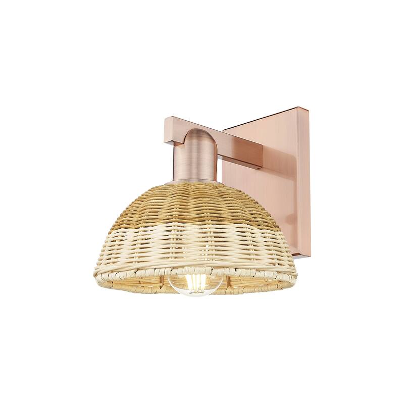 Innovations Lighting 716-1W-12-8 Natural Ballston Dome Sconce Natural - Antique Copper / Natural