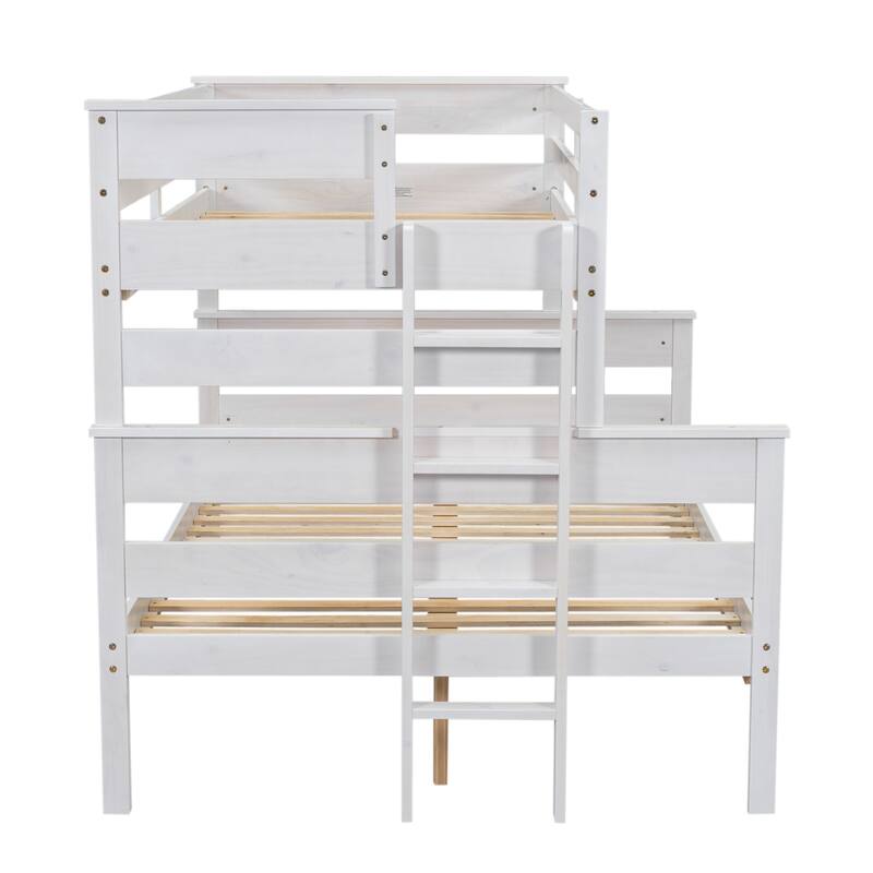 Bunk Bed with Ladder and Slat for Bedroom/Dorm