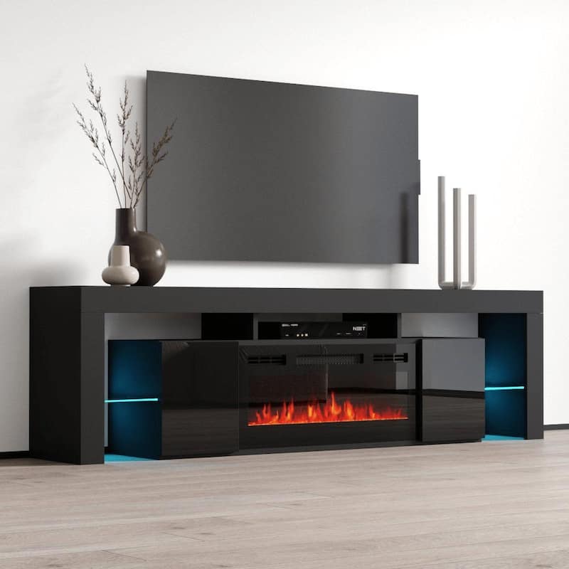 Soleo BL-EF Electric Fireplace 79" TV Stand