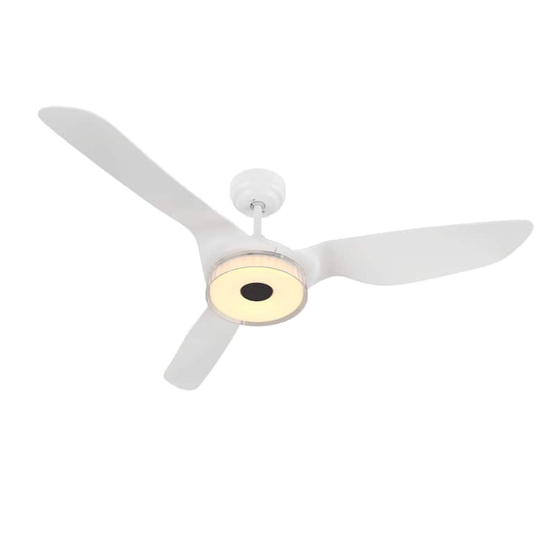 CARRO Felix 56" ABS 3-Blade Indoor Black Smart Ceiling Fan with Light and Remote