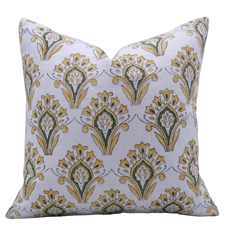 Linen Bohemian Block print pillow Cover- Chimani - Pillow Covers - 18" x 18"