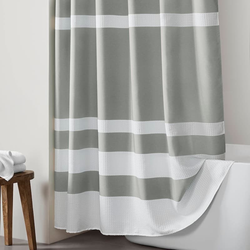 Madison Park Spa Waffle Shower Curtain with 3M Treatment