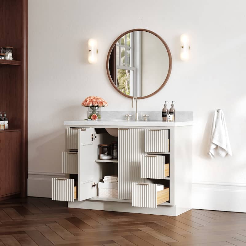 Ariel P49CWRVO Milan 49" Free Standing Single Basin Vanity Set with