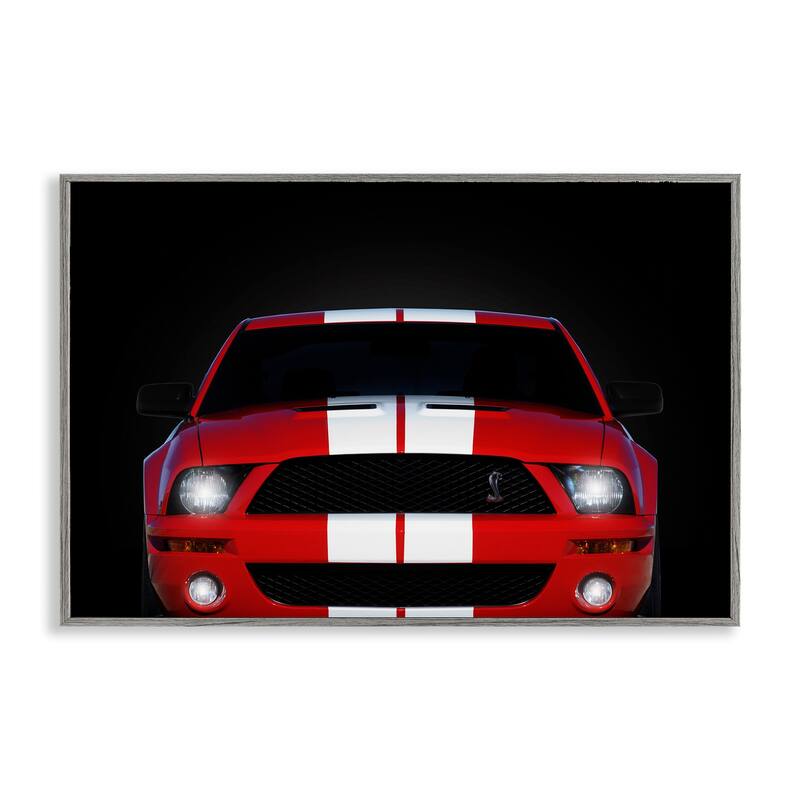 Stupell Iconic Red Sports Car Framed Giclee Art Design By Mark Rogan - 30 x 20 - Grey