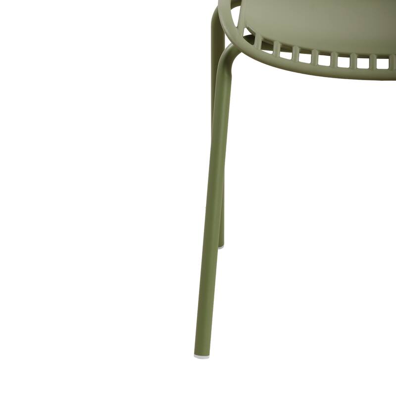 Christopher Knight Home - Eldred Outdoor Weather-Resistant Plastic Dining Chair with Metal Frame