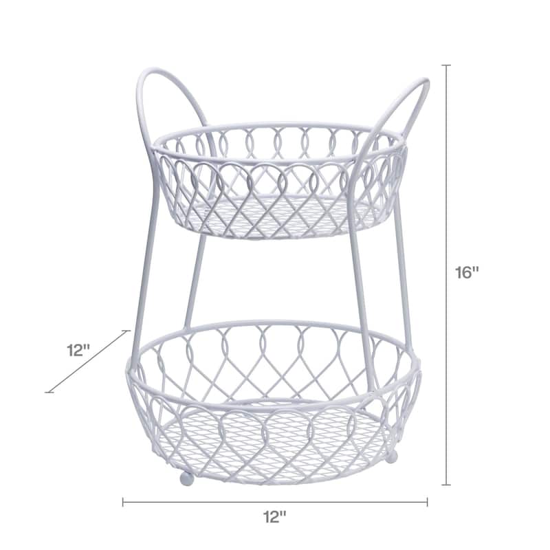 Mikasa Gourmet Basics Loop and Lattice 2 Tier Basket - 16 in x 12 in