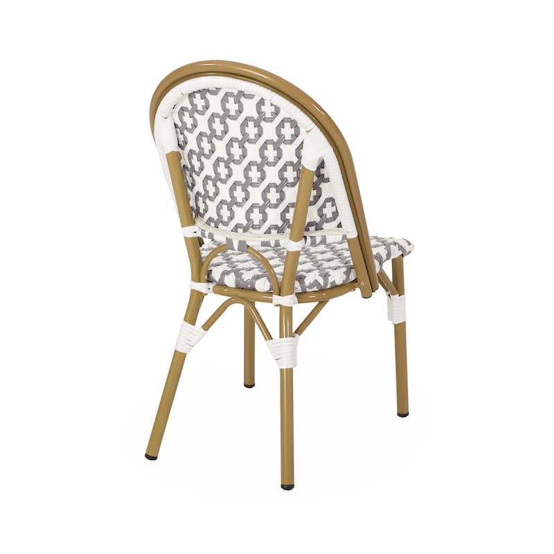 Louna Outdoor French Cafe Chairs (Set of 2) by Christopher Knight Home