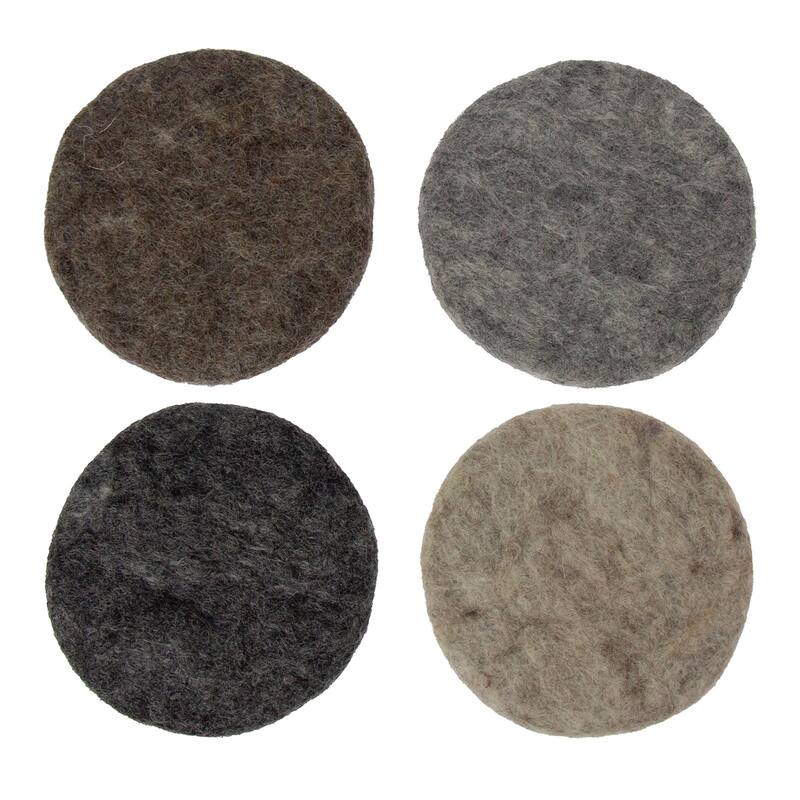 Handmade Felt Macaroon Coasters, Set of 4