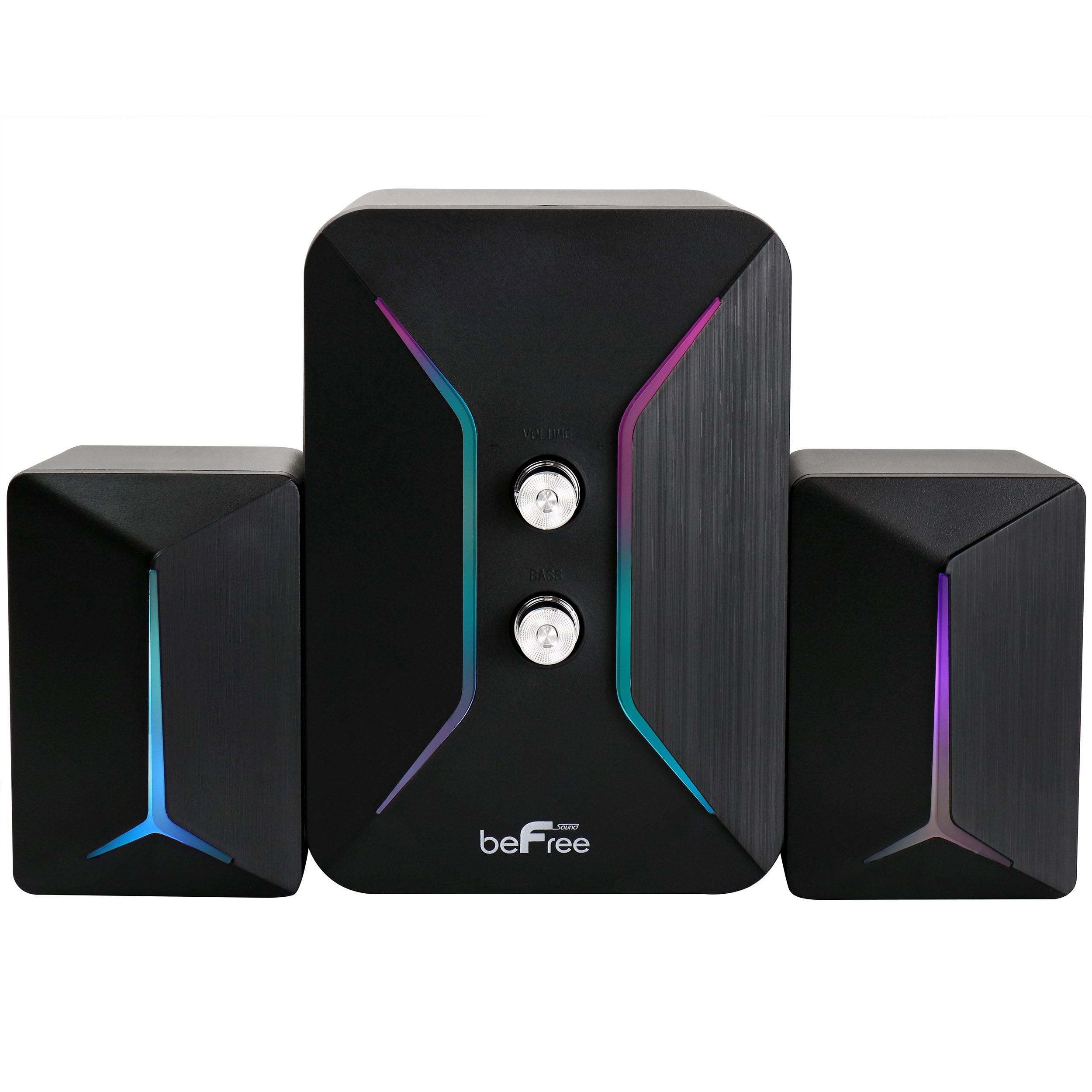 beFree Sound Computer Gaming 2.1 Speaker System with Color LED Lights - N/A