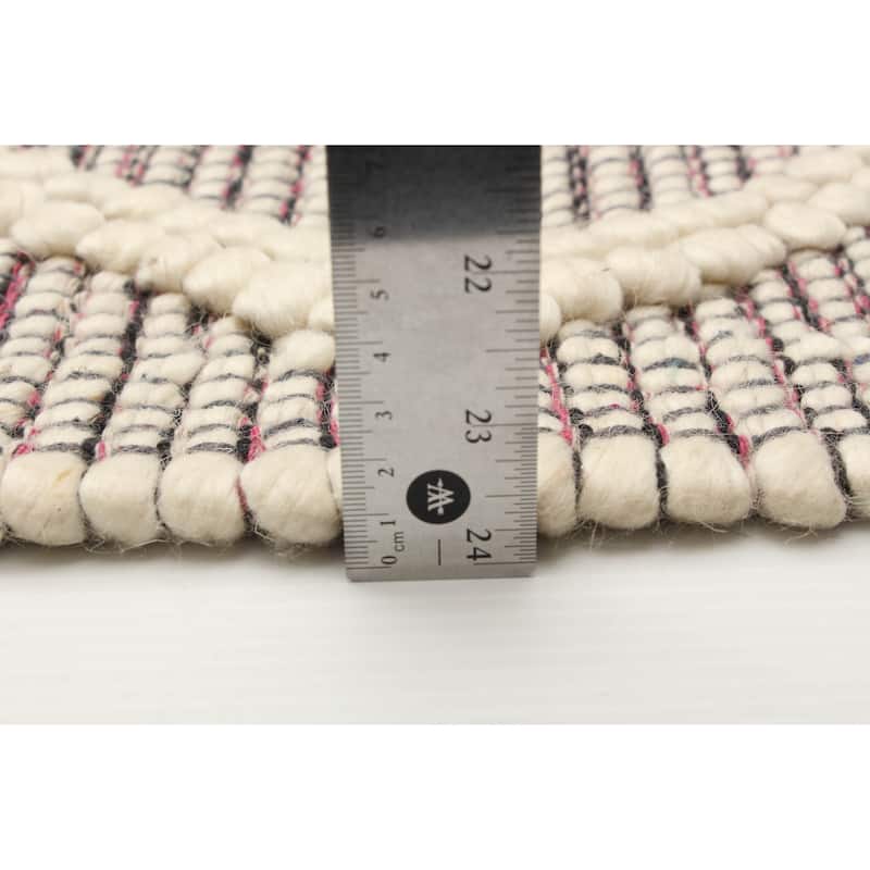 ECARPETGALLERY Braid weave Sienna Cream Wool Rug - 4'11 x 8'2