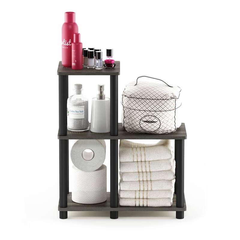 Furinno Turn-N-Tube Accent Decorative Shelf, Columbia Walnut/Black